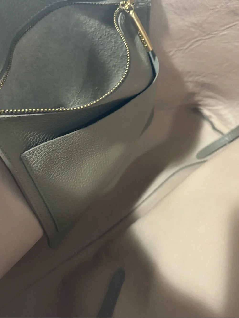 Cuyana Classic Pebble Leather Tote Cappuccino Taupe Large